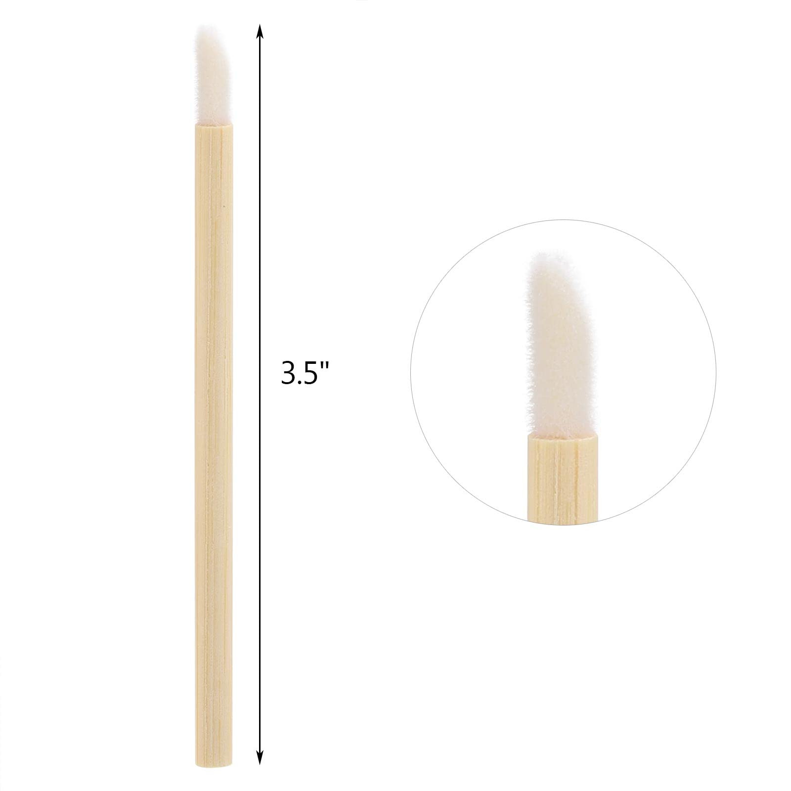 100Pcs Disposable Bamboo Handle Lip Brushes Lipstick Lip Gloss Wands Applicator Makeup Tool