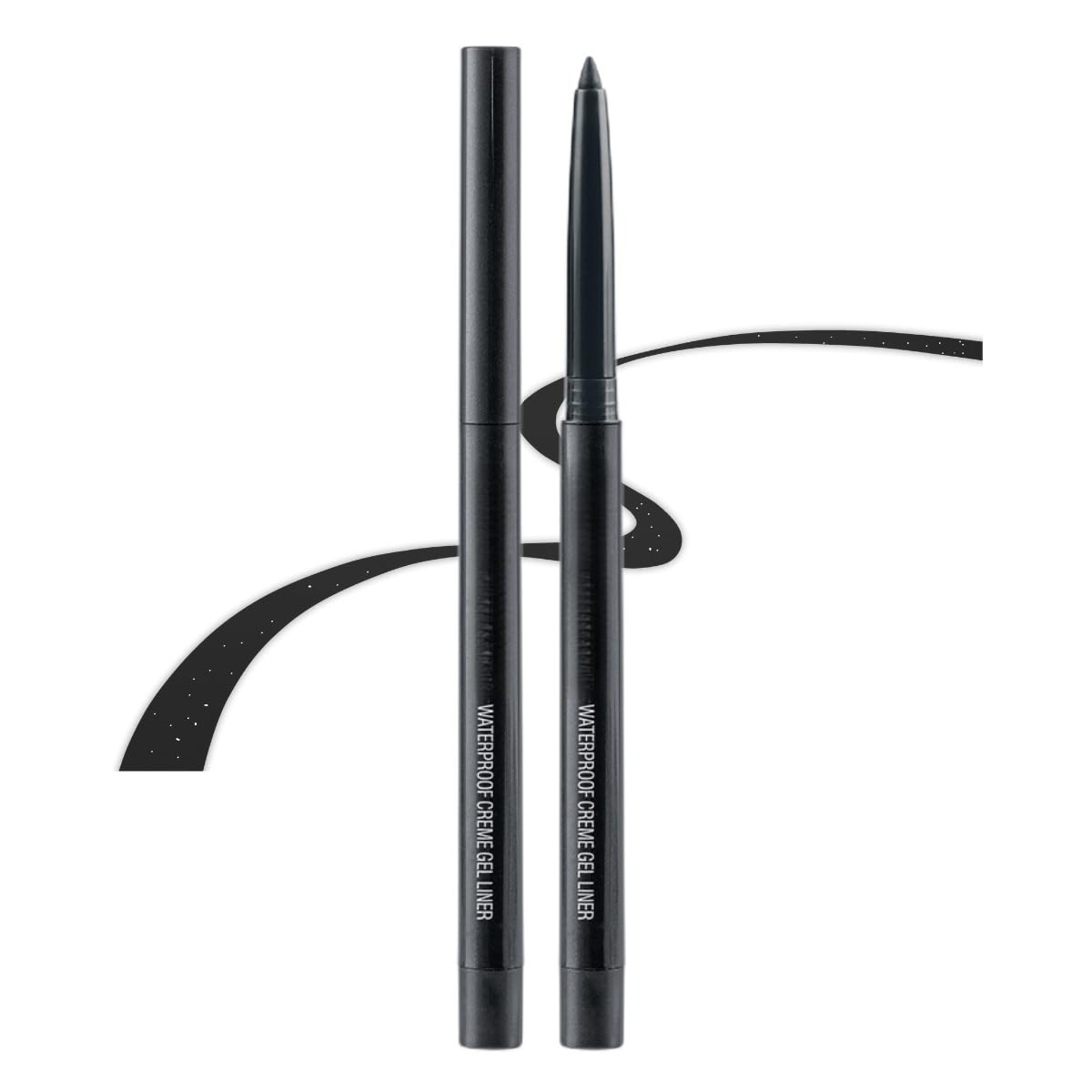 ONarisae eyeliner pencil retractable eyeliner creamy pigmented smudge proof eye liner pen Shimmer Black