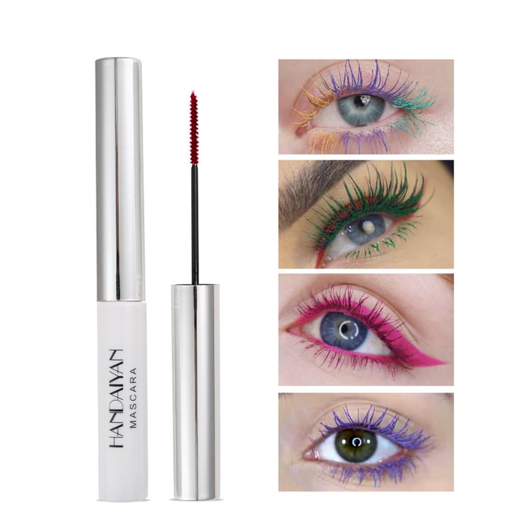 White Mascara,Waterproof Color Mascara Eye Makeup Fast Dry Eyelashes Curling Lengthening Eye Lashes (02)