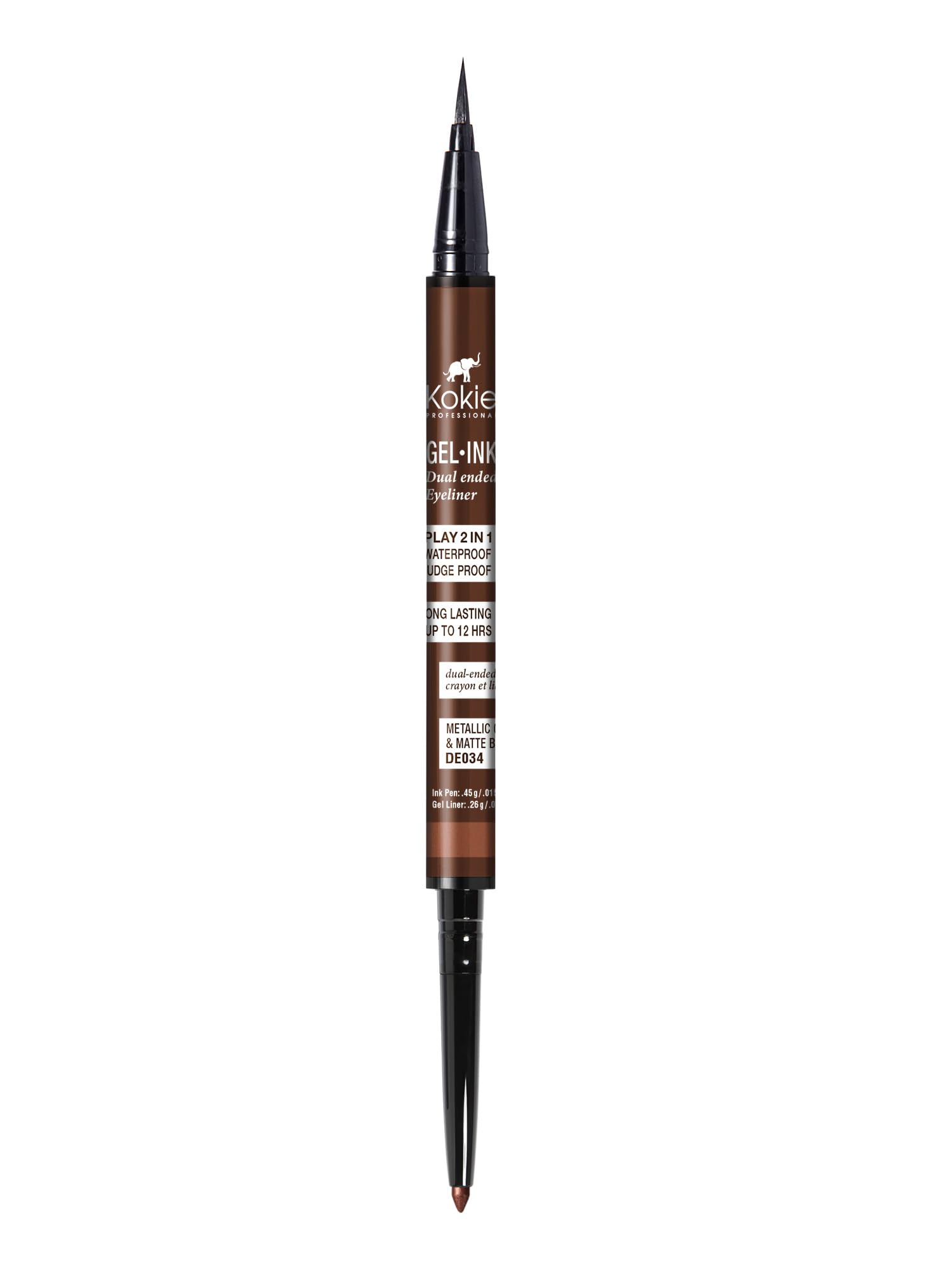 Kokie Gel Ink Dual Ended Eyeliner (Matallic Copper/Matte Brown)