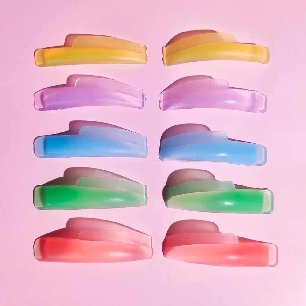 Libeauty Eyelash Lift Pads Reusable Silicon Lash Perm Rod 5 Sizes L-Curl Eyelash Lifting Shield DIY Use at Home or Salon Lash Pe