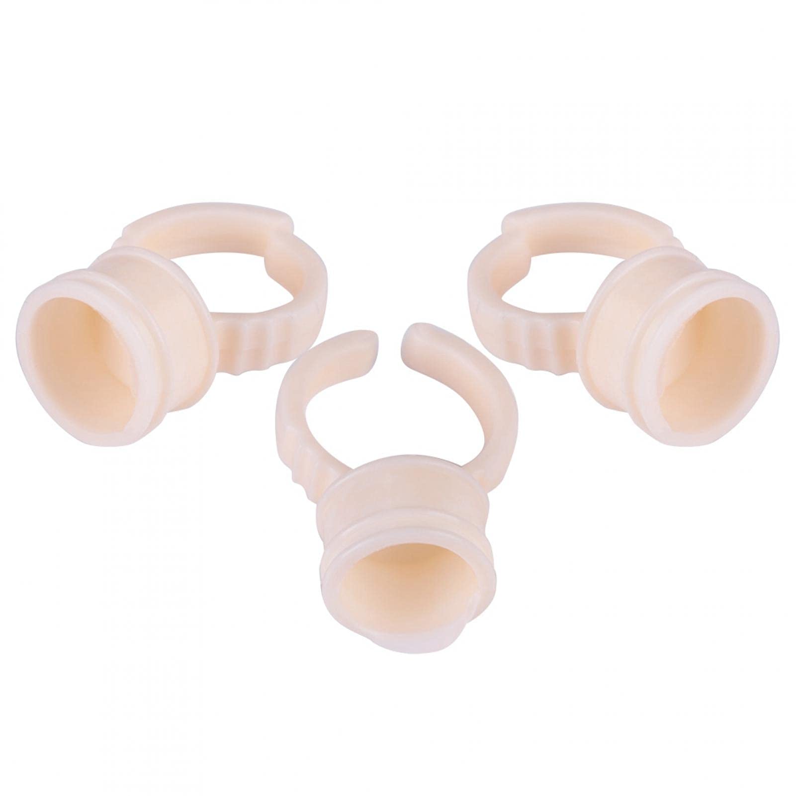 100 Pieces Cup Rings Glue Rings,Silicone Semi-Permanent Rings Nail Art Adhesive Glue Holders Palette Silicone Pigment Cups For F