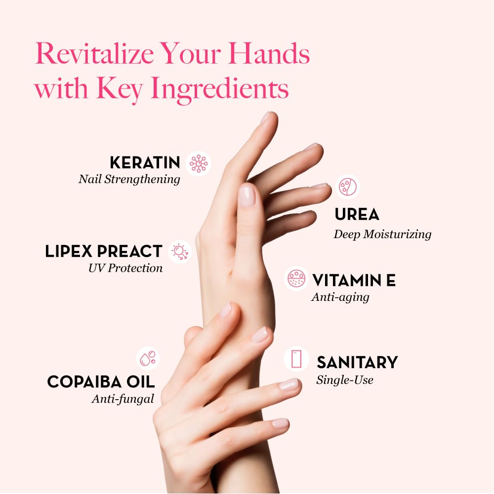 Bodipure All-In-1 Moisturizing Hand Mask | Keratin & Vitamin E Hand Mask for Dry Cracked Hands | Natural Moisturizing Gloves For