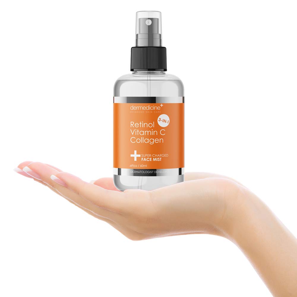 3 In 1 Super-Charged Anti-Aging Face Mist W/Retinol, Vitamin C + Collagen | Hydrates, Refreshes & Brightens For A More Glowing C