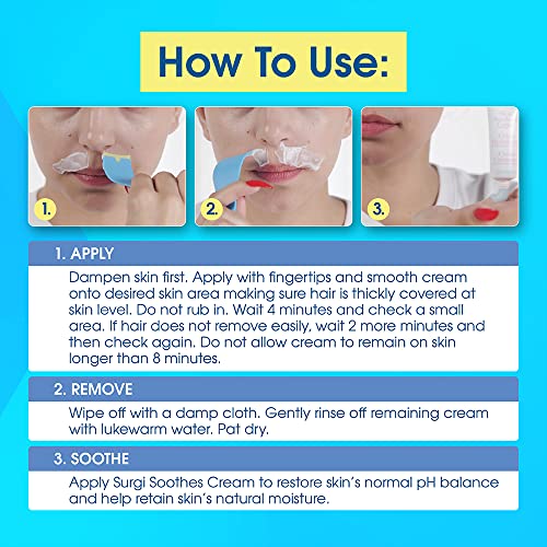 Surgi-Cream Hair Remover For Face, 1-Ounce Tubes (Pack Of 3)