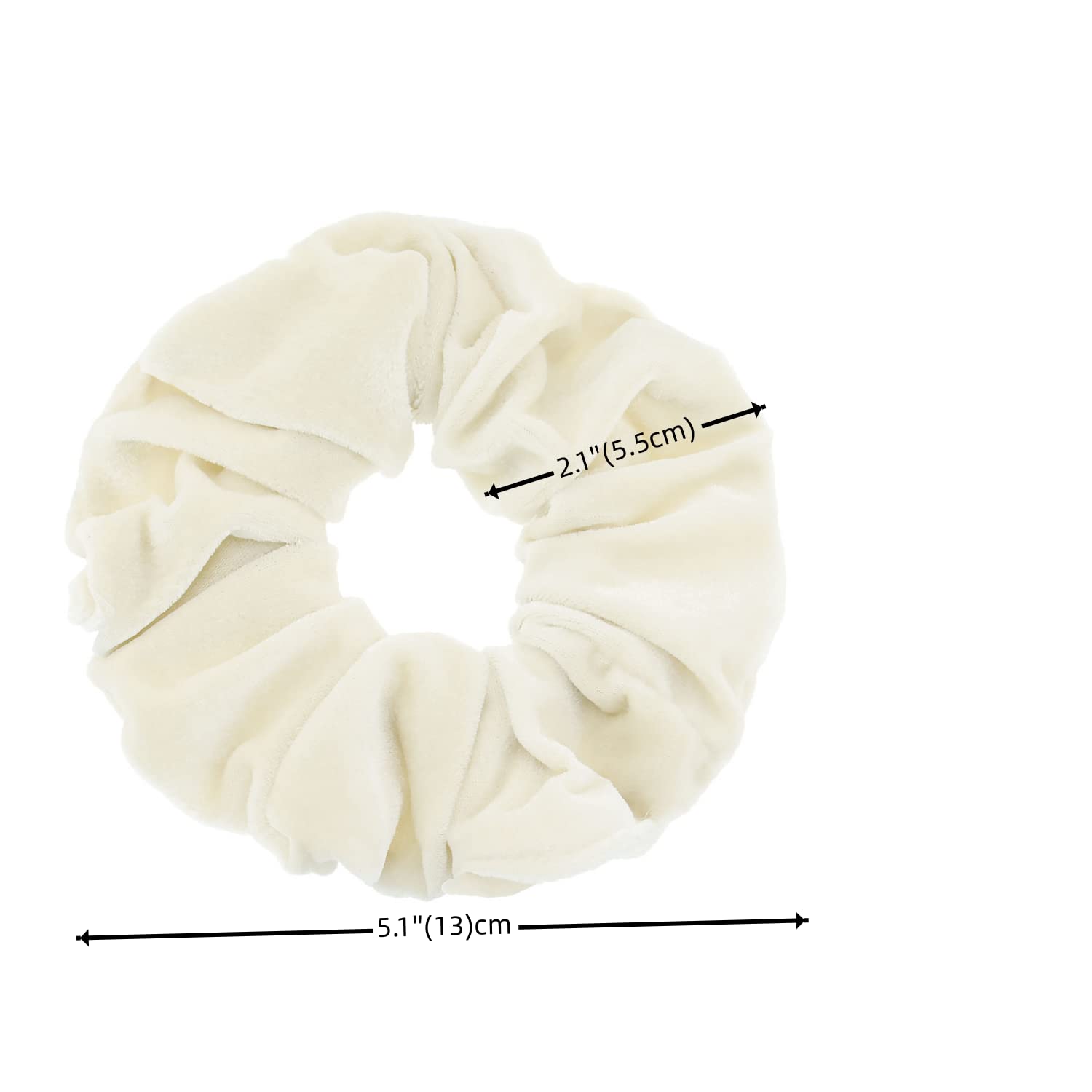 2 Pcs Large Size Beige Color Scrunchies For Thick Hair Women Girls ' Hair Ties Hair Accessories