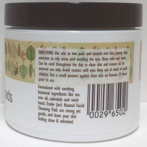2 Pack Trader Joes Spa Natural Facial Cleansing Pads With Tea Tree Oil