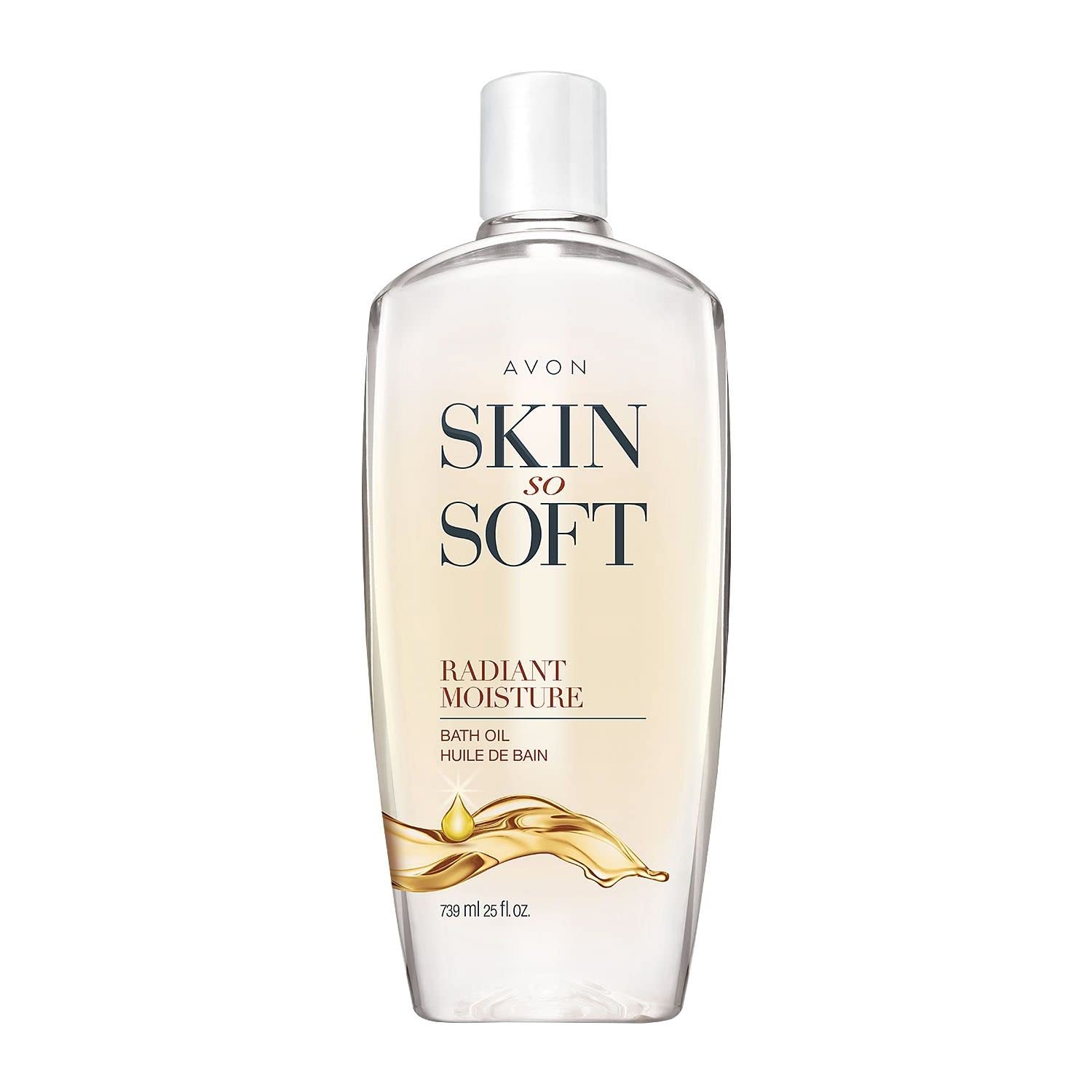 Avon Skin So Soft Radiant Moisture Bath Oil, Large 25 Fl Oz | Body Oil Scented With Peony Musk | Moisturizing & Hydrating After