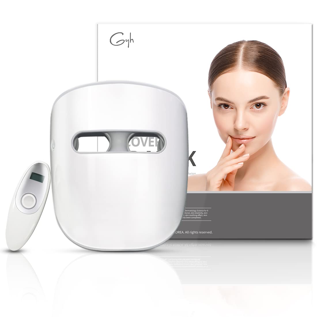 GYH 8-Color LED Face Mask Light Therapy, Red Light Therapy for Face, FSA/HSA Eligible, Wireless High Dose Green, Blue, Infrared 