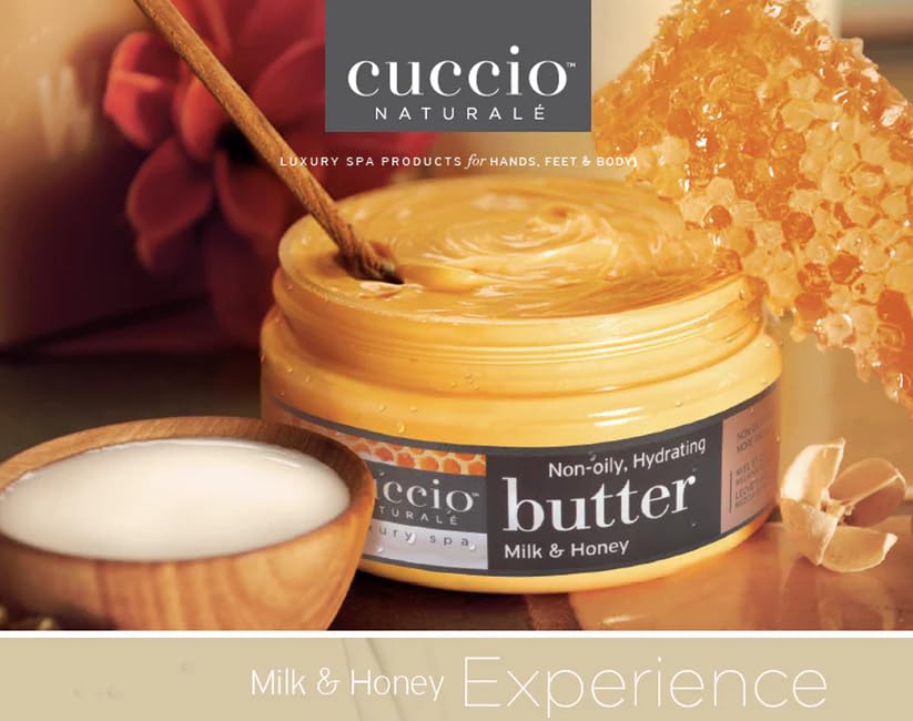 Cuccio Hand, Body & Foot Lotion - Milk & Honey Butter Blend - Ultra-Hydrating, Non-Greasy Moisturizer For Silky Smooth Skin - 8