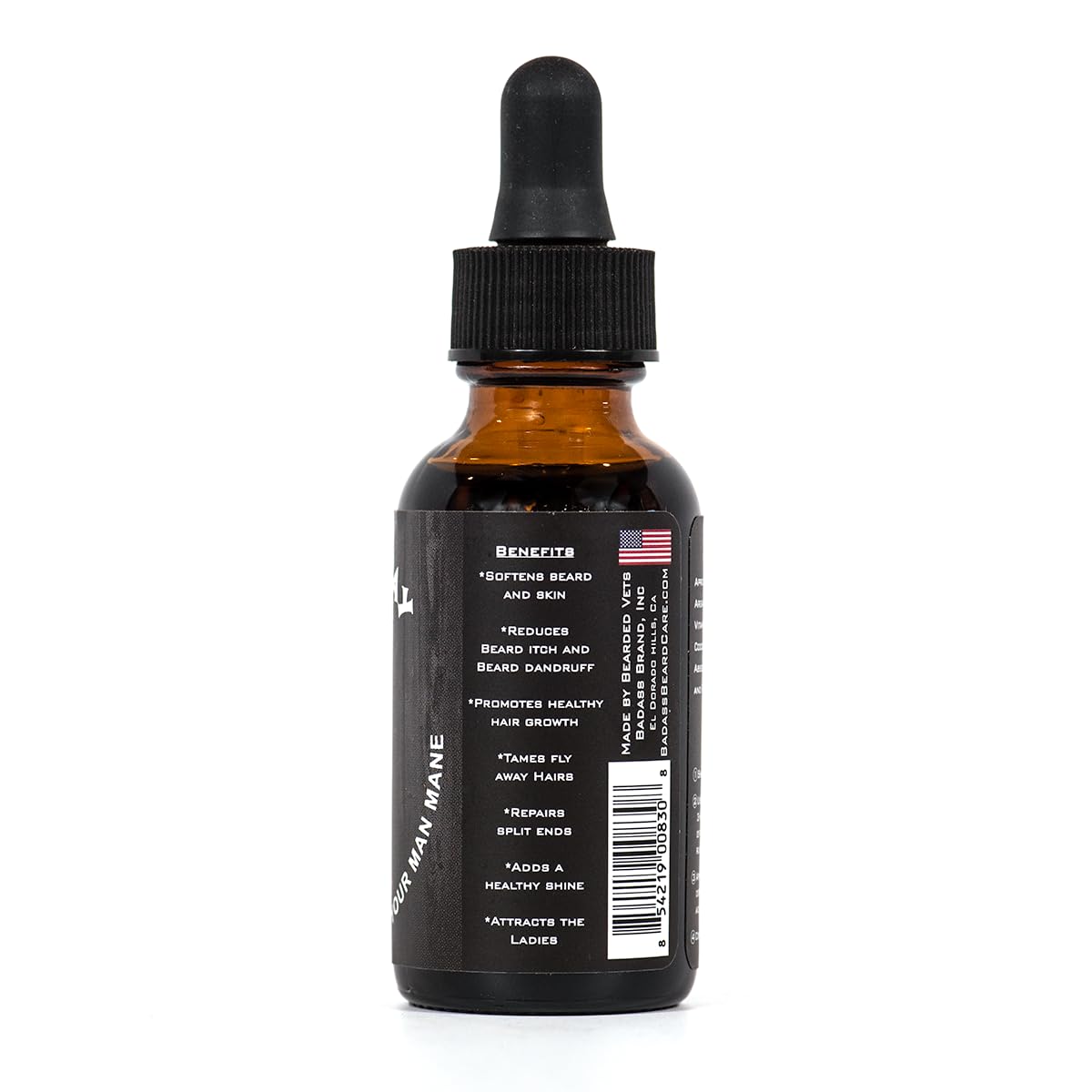 Badass Beard Care Beard Oil For Men - Pharaoh Scent, 1 Oz - 100% Natural And Organic Food-Grade Ingredients, Soften Hair And Hyd