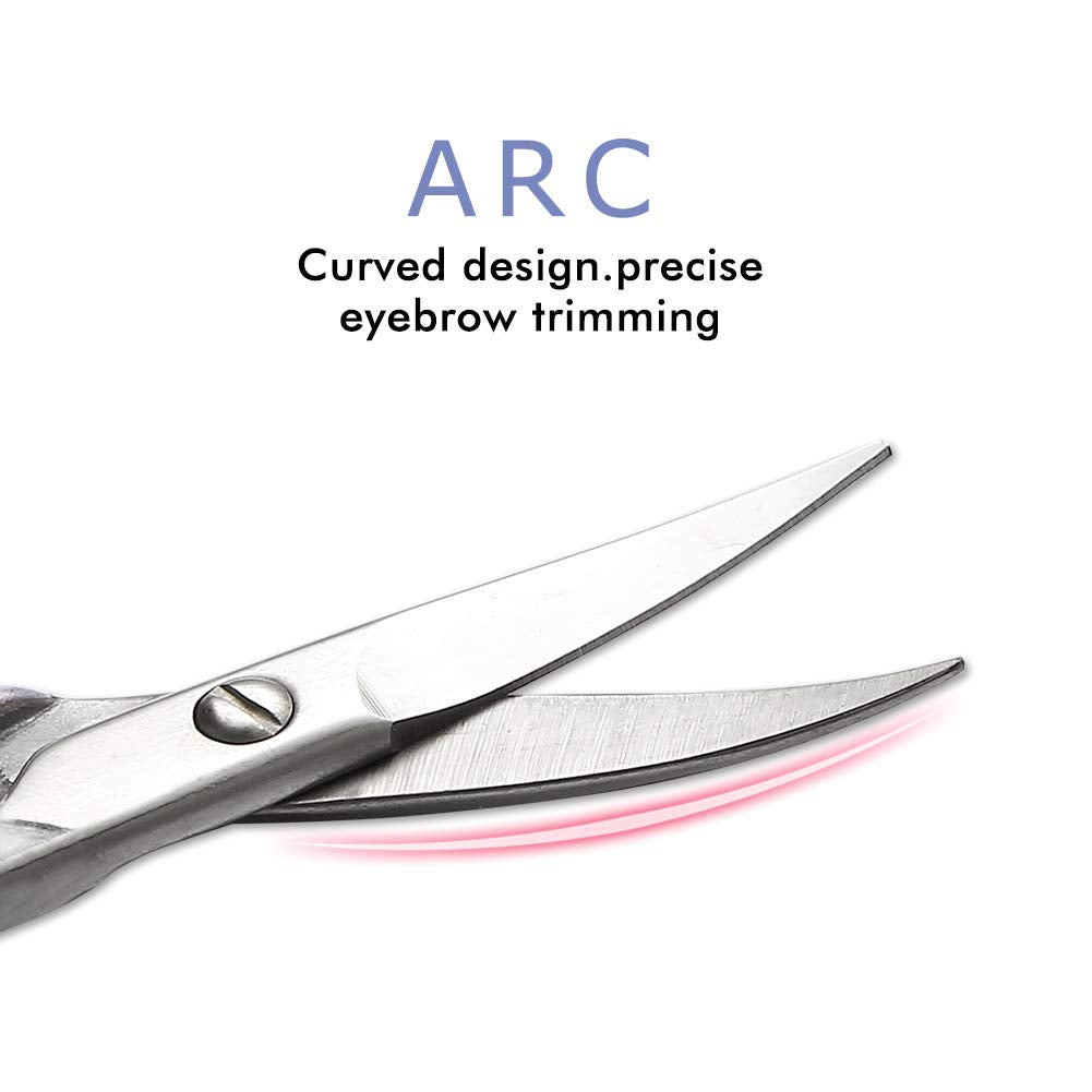 Livingo Premium Curved And Rounded Nose Hair Scissors For Men, 2 Pc Set Nail Cuticle Manicure Scissors Shears Kit For Beard/Must