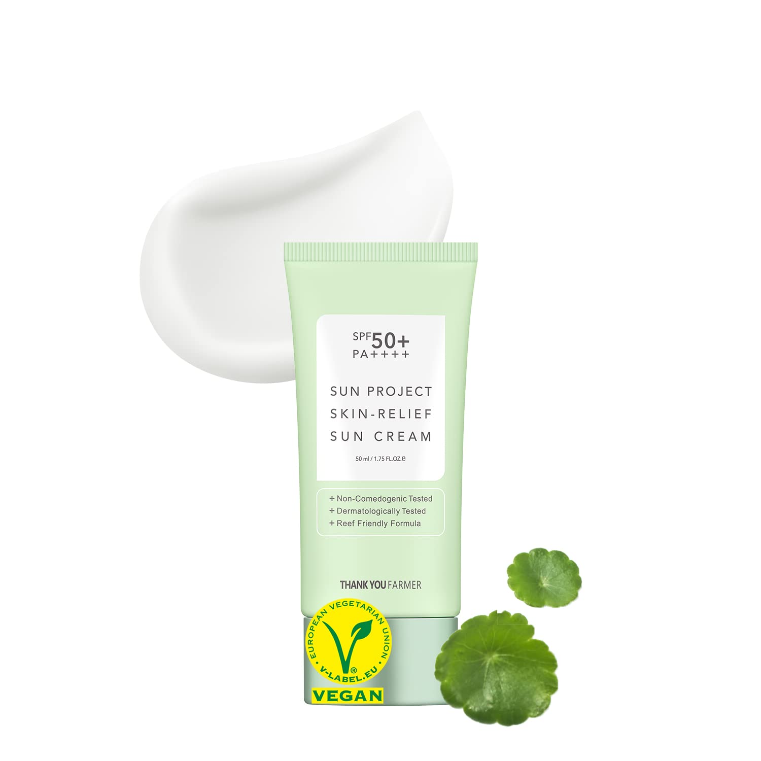 Thankyou Farmer Sun Project Skin Relief Sun Cream Spf50+ Pa++++ 175 Fl Oz - Centella Asiatica Extracts For Soothing, Reef Safe S