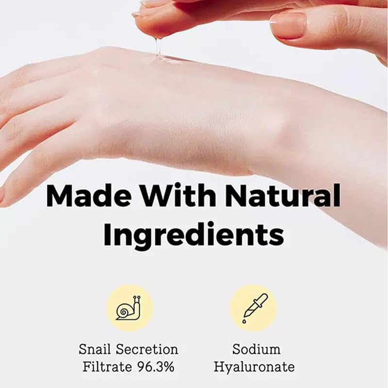 Snail Mucin Essence, With 96.3% Snail Secretion Filtrate, Power Repairing Serum For Fine Lines & Dull Skin & Acne, Replenish Wat