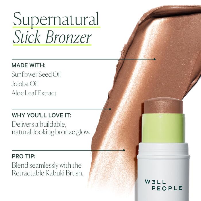 Well People Supernatural Stick Bronzer, Multi-Use Hydrating Bronzer Stick For Glowing Skin, Hydrating Formula, Vegan & Cruelty-F
