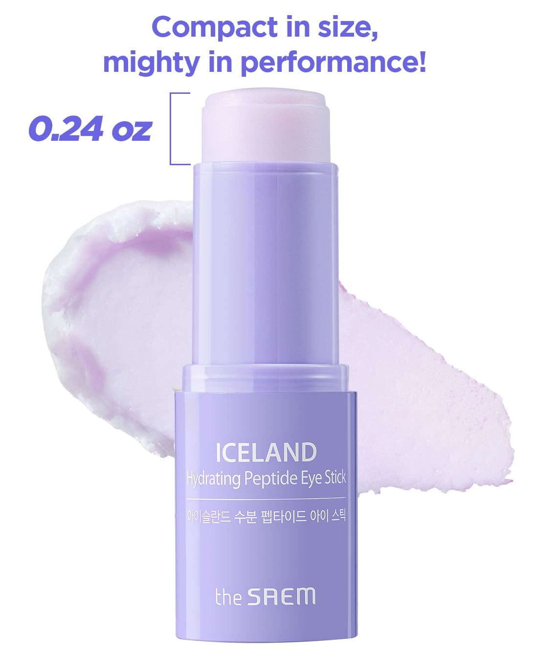 Thesaem Iceland Hydrating Peptide Eye Stick 0.24Oz - Elasticity, Cooling, Moisturizing Eye Balm For Loose Skin - Under Eye Treat