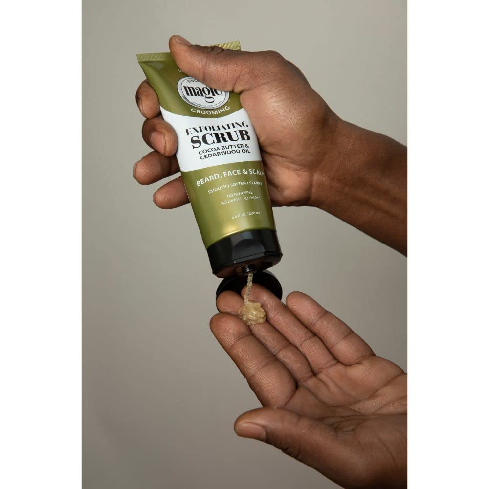 Softsheen-Carson Magic Men'S Grooming Facial Exfoliating Scrub, Softens, Smooths And Clarify, With Cocoa Butter And Cedarwood Oi