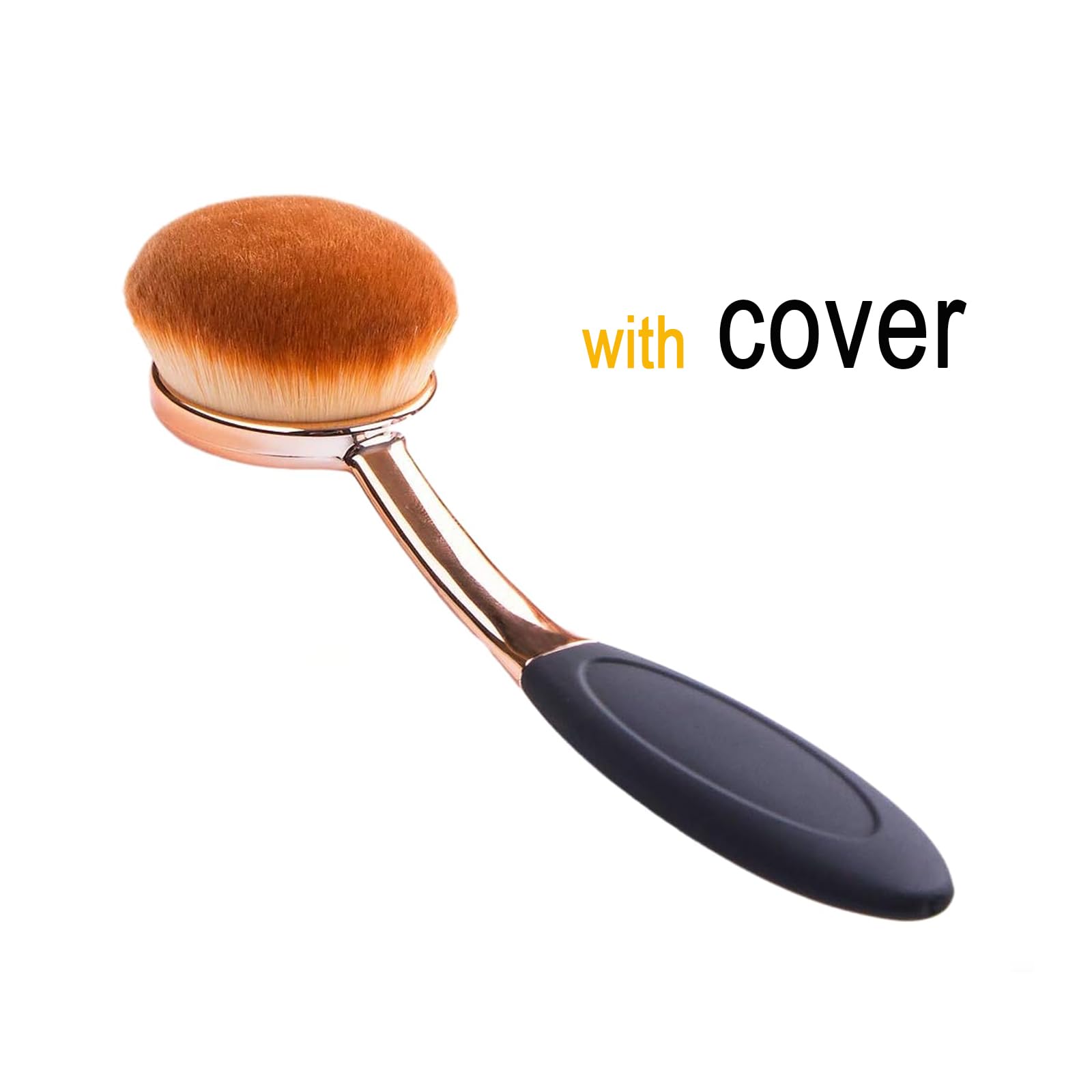 Large Rose Gold Foundation Contour Round Toothbrush Dust Free Oval Makeup Brushes With Blending Sponge Dustproof Cover Brush Egg