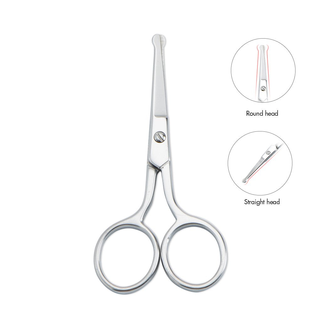 Livingo Premium Manicure Rounded Tip Scissors Multi-Purpose Stainless Steel Cuticle Pedicure Beauty Grooming Kit For Nail, Eyebr