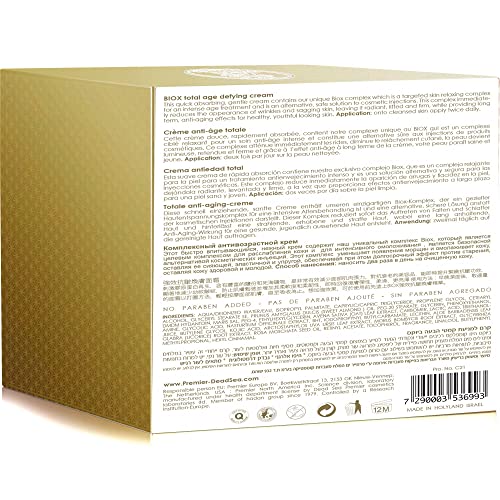 Premier Dead Sea Biox Total Age Defying Cream, Face Moisturizer, Anti Aging Face Cream, Intensive Wrinkle Cream Firming Skin Car