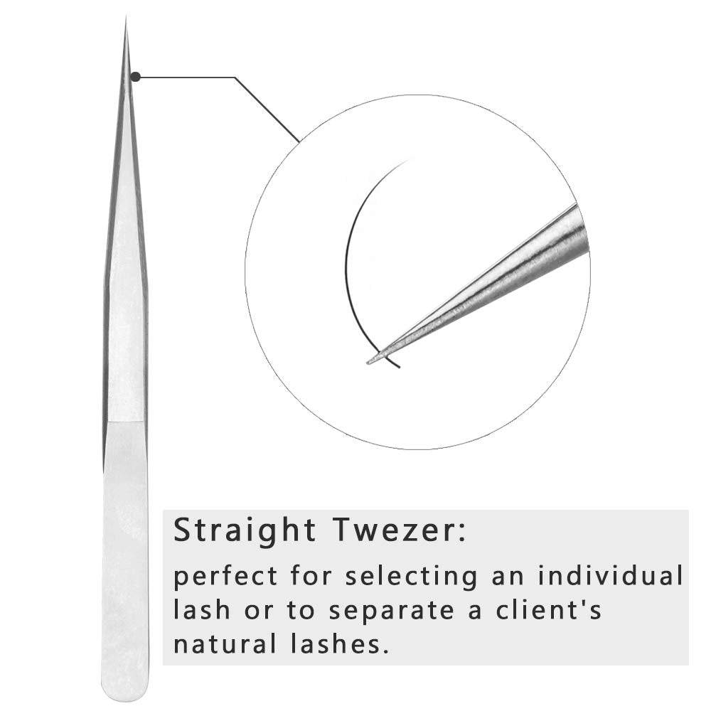 Emeda Eyelash Extension Tweezers 2 Pieces Vetus Straight And J Curved Tweezers For Eyelash Extensions Precision Lashing Tweezers