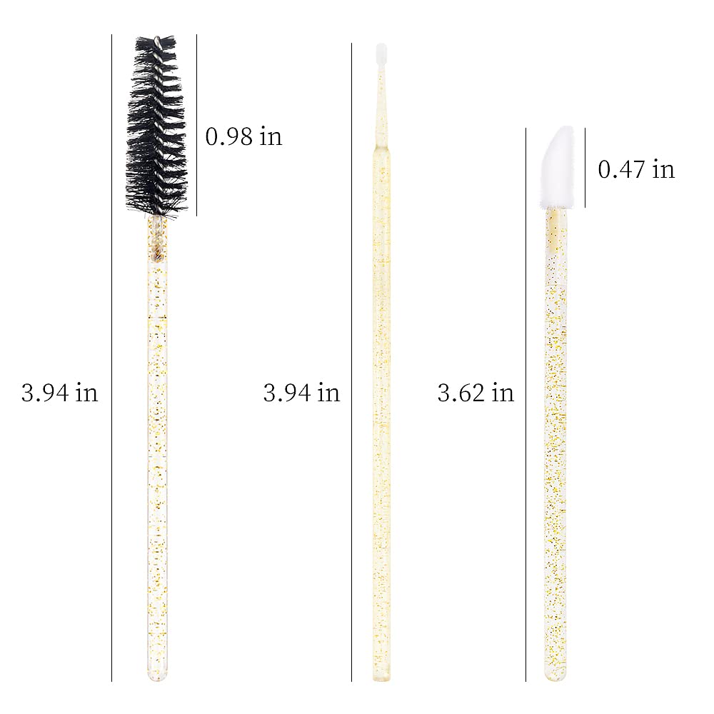 300 Pcs/Sets Eyelash Extension Supplies Disposable Micro Swab Brush Match Eyebrow Spoolie Lip Brush Mascara Wand Applicator Masc