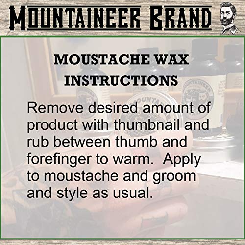 Mountaineer Brand Mustache Wax for Men | 100% Natural Beeswax/Plant Based Oils | Grooming Beard Moustache Wax Tin | Lasting Hold