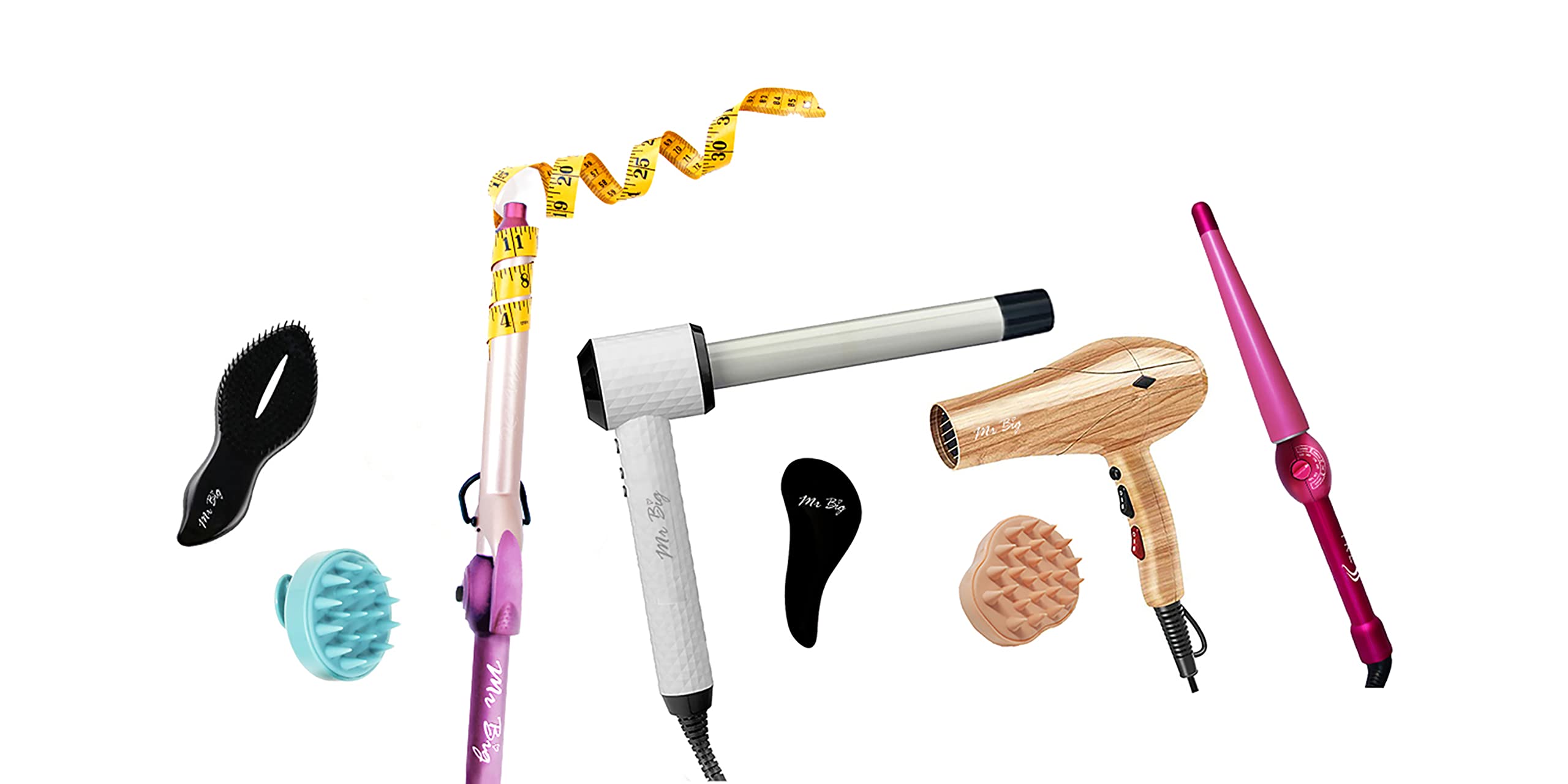 Mr Big Junior Hair Curling Iron Wand - The Longest Xl Styling Curling Irons For Long Hair On The Market, Change Flat Bed Head Ha