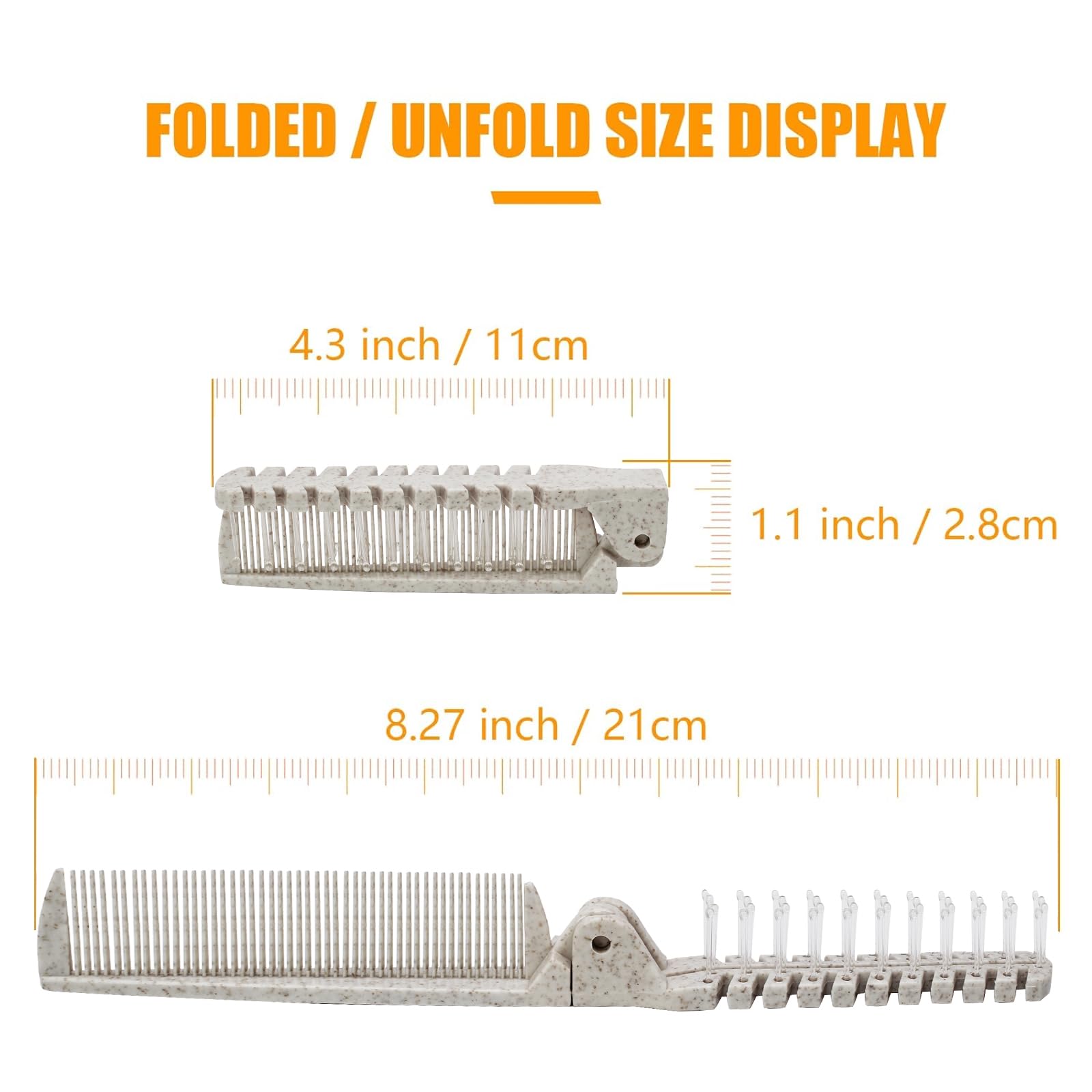 Qjaiune 6Pcs Travel Foldable Anti-Static Hair Comb, Brush & Hairdressing Tools, Mini Pocket & Plastic Folding Comb For Men Women