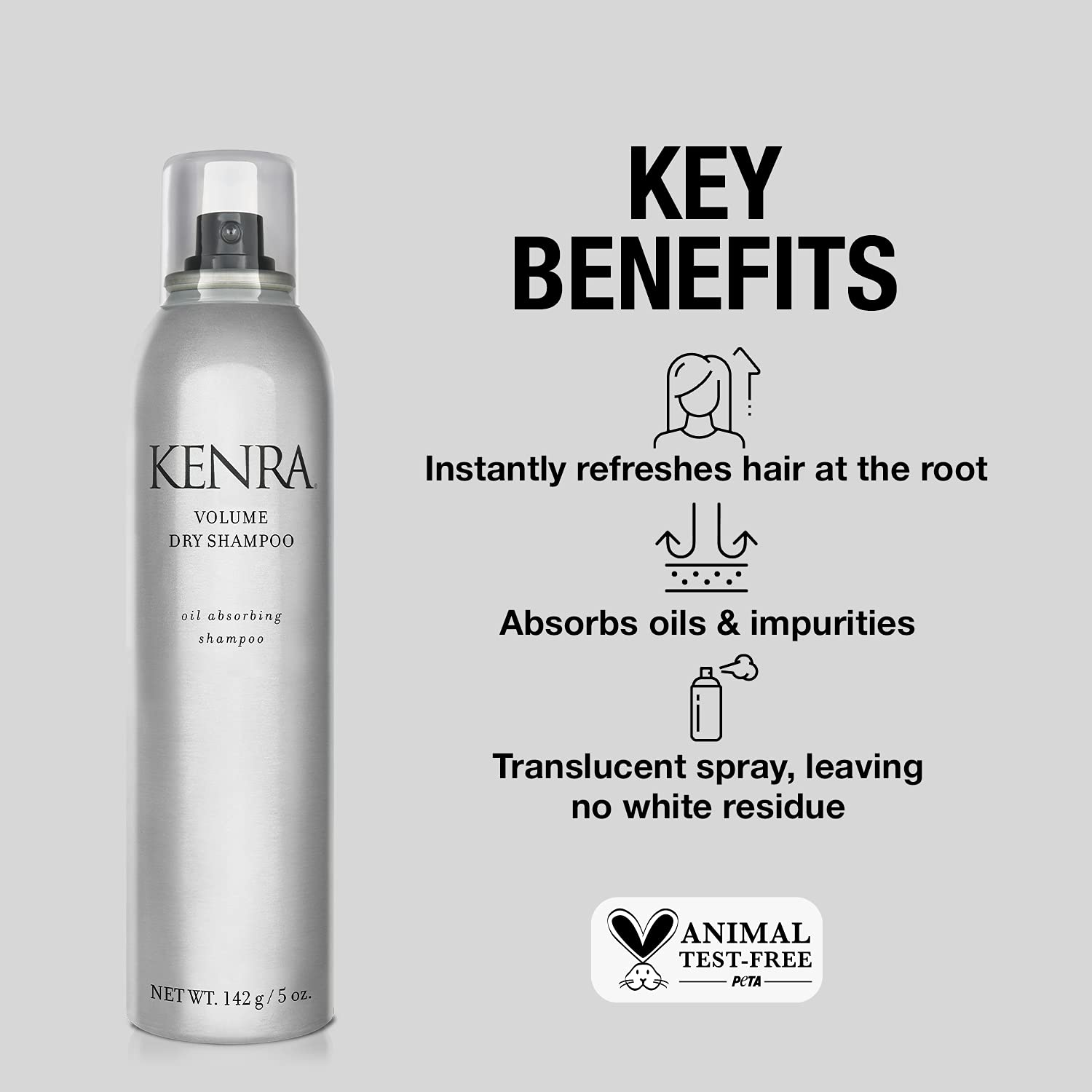 Kenra Volume Dry Shampoo | Oil Absorbing Spray | All Hair Types | 5 Oz (2-Pack)