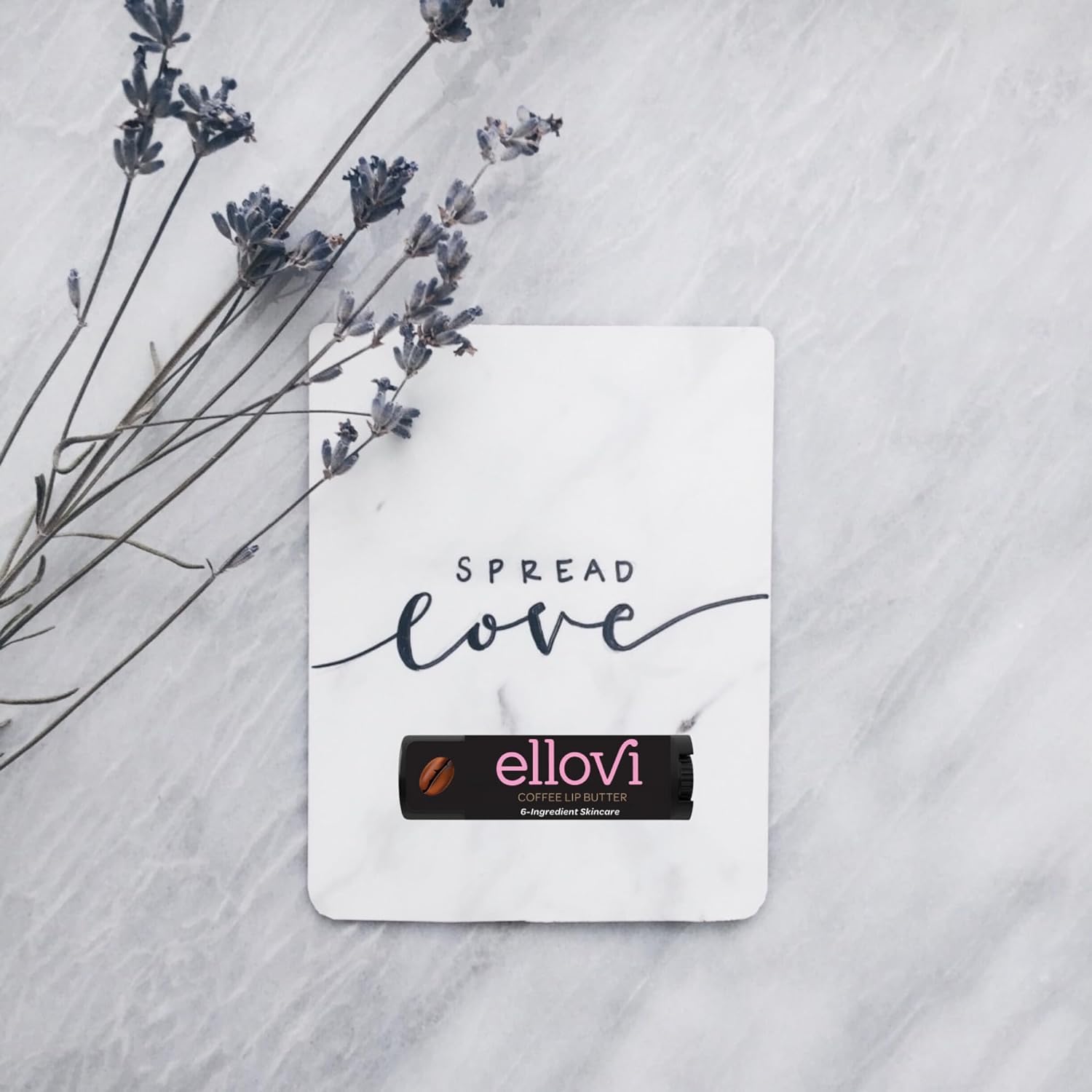 Ellovi Natural Lip Butter Lip Balm - Coffee - Pure Enough To Eat - Made With Just 6 Vegan Ingredients - Moisturizing Lip Care Fo