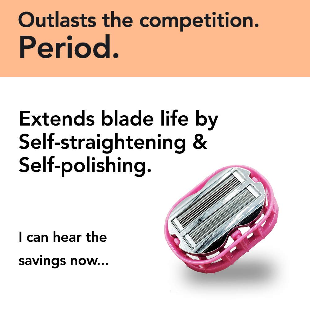 Premium Omnishaver With Pink Travel Case - The Fastest Way To Shave Head, Legs, Arms, Body, An Alternative To Disposable Shaving