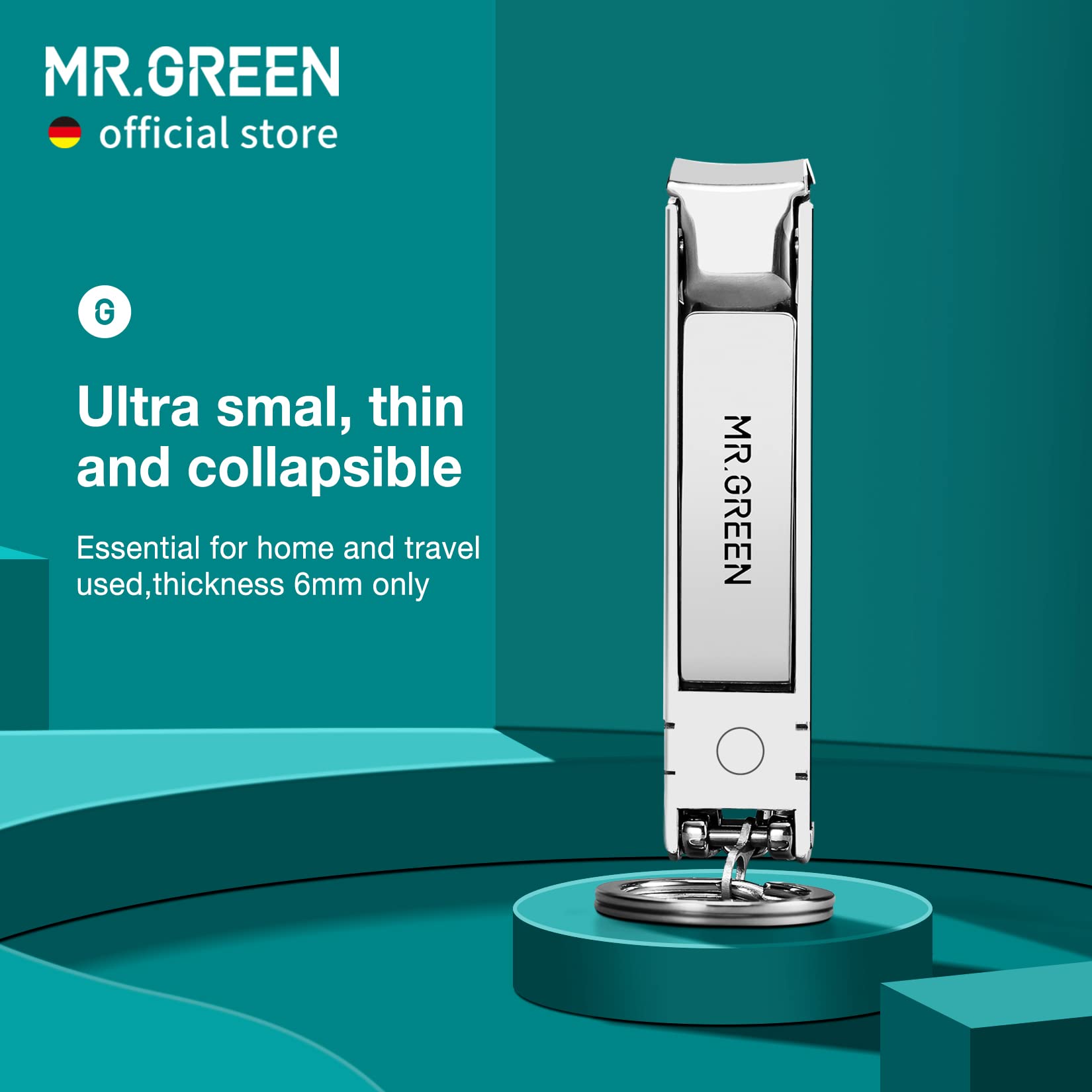 Mr.Green Collapsible Nail Clippers Small And Thin Portable Travel Nail Scissors Cutter Stainless Steel Manicure Tools With Nail