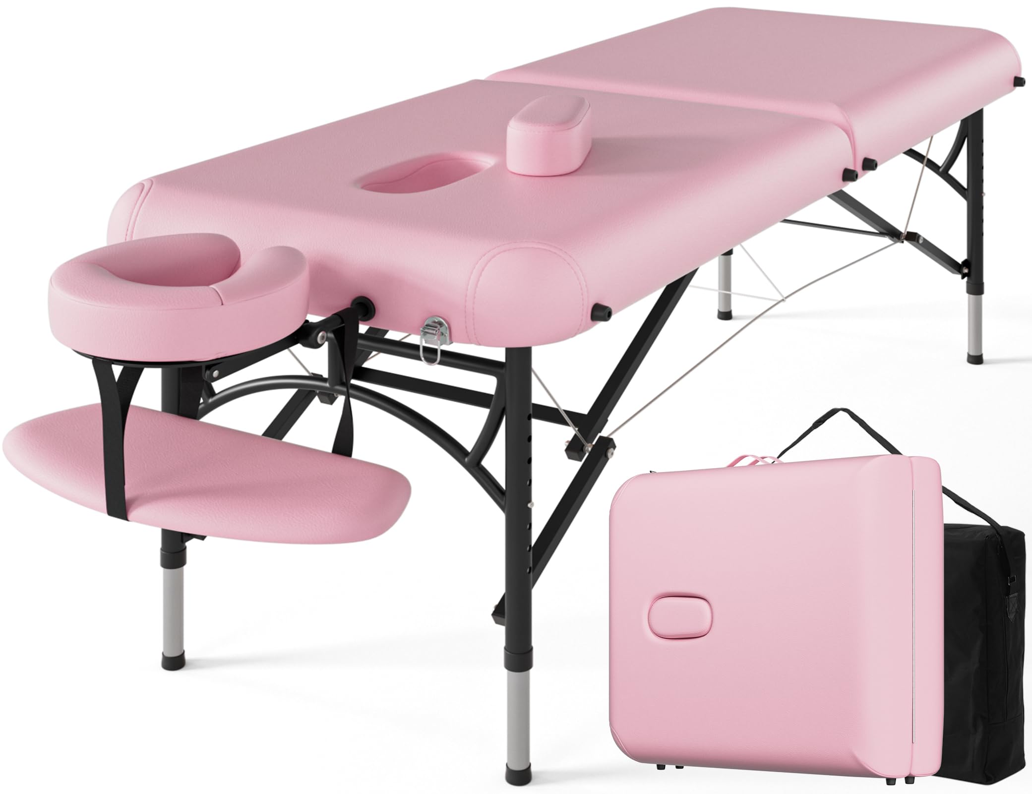 CLORIS 84'' Professional Massage Table Portable 2 Folding Lightweight Facial Salon Spa Tattoo Bed Height Adjustable with Carryin