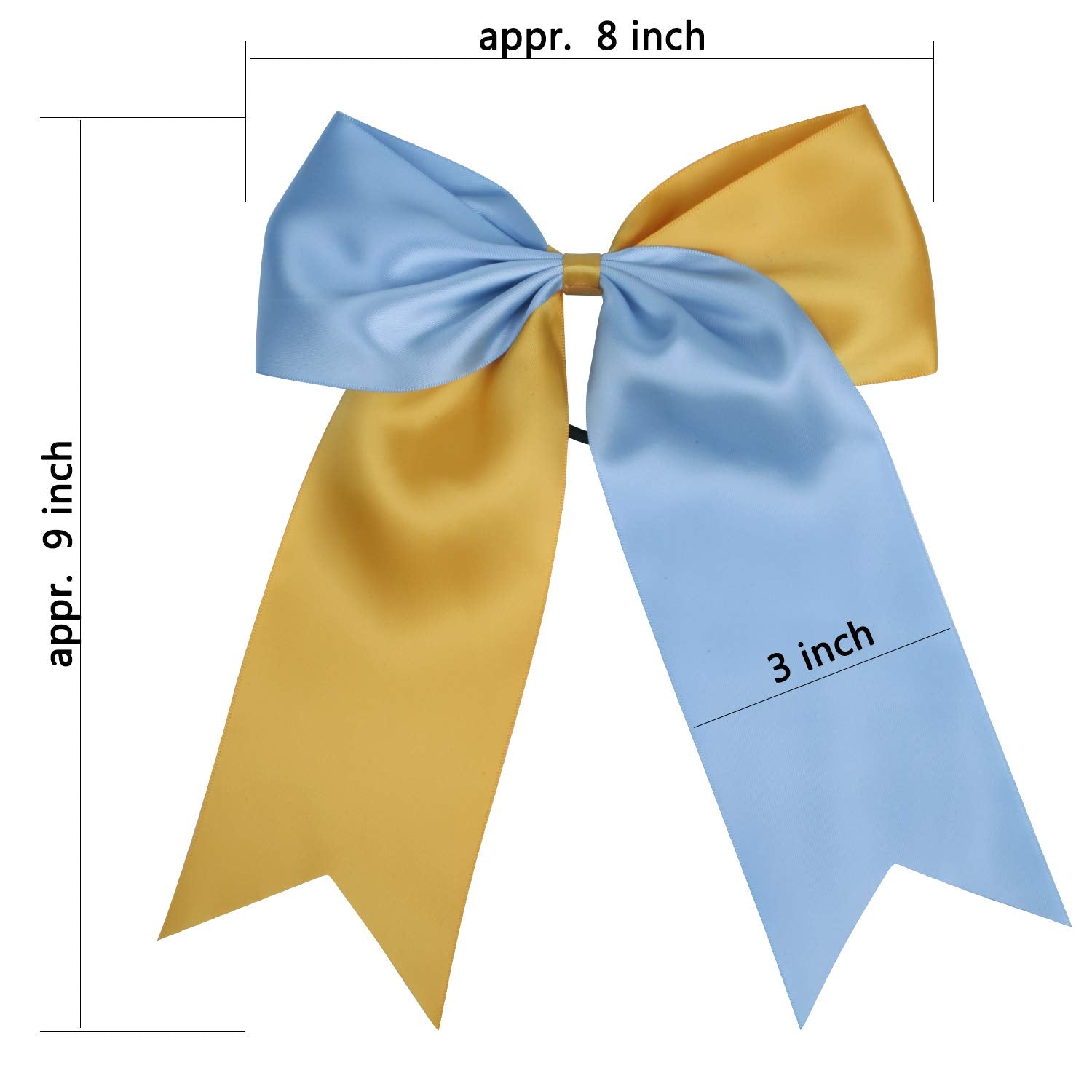 8 Inch 2 Colors Jumbo Cheerleader Bows Ponytail Holder Cheerleading Bows Hair Bow (Red/Gold)