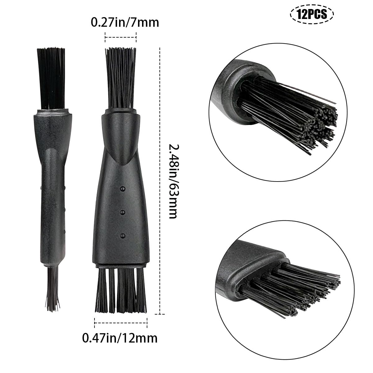 12 Pcs Electric Razor Brush, Shaver Cleaning Brush, Double-Head Shaving Cleaning Brushes, Mini Brush For Cleaning Razor Shaver T