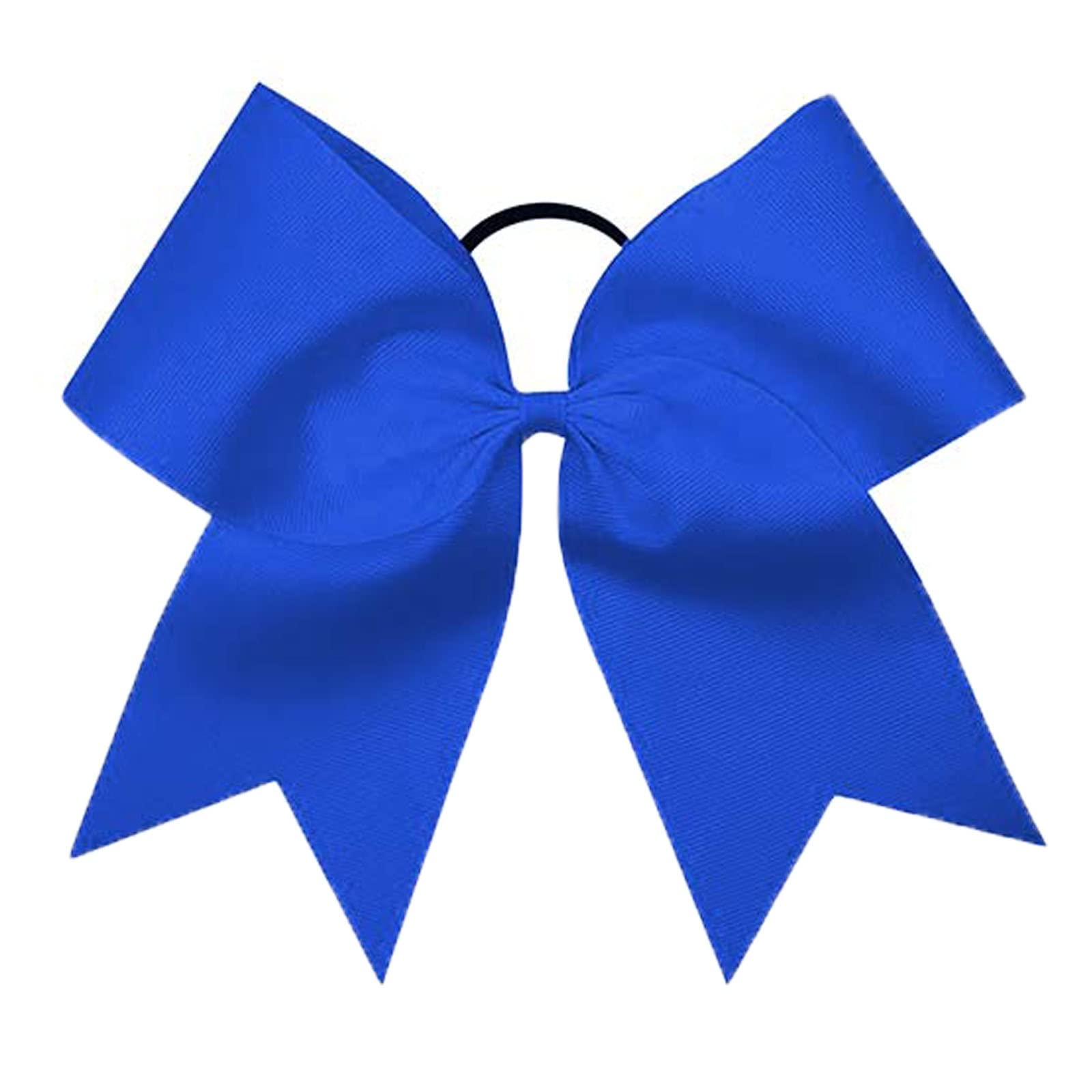 Oaoleer 21Pcs 8'' Large Cheer Bows Royal Blue Bows Jumbo Cheerleader Bow With Ponytail Holder Elastic Band Handmade For Cheerlea