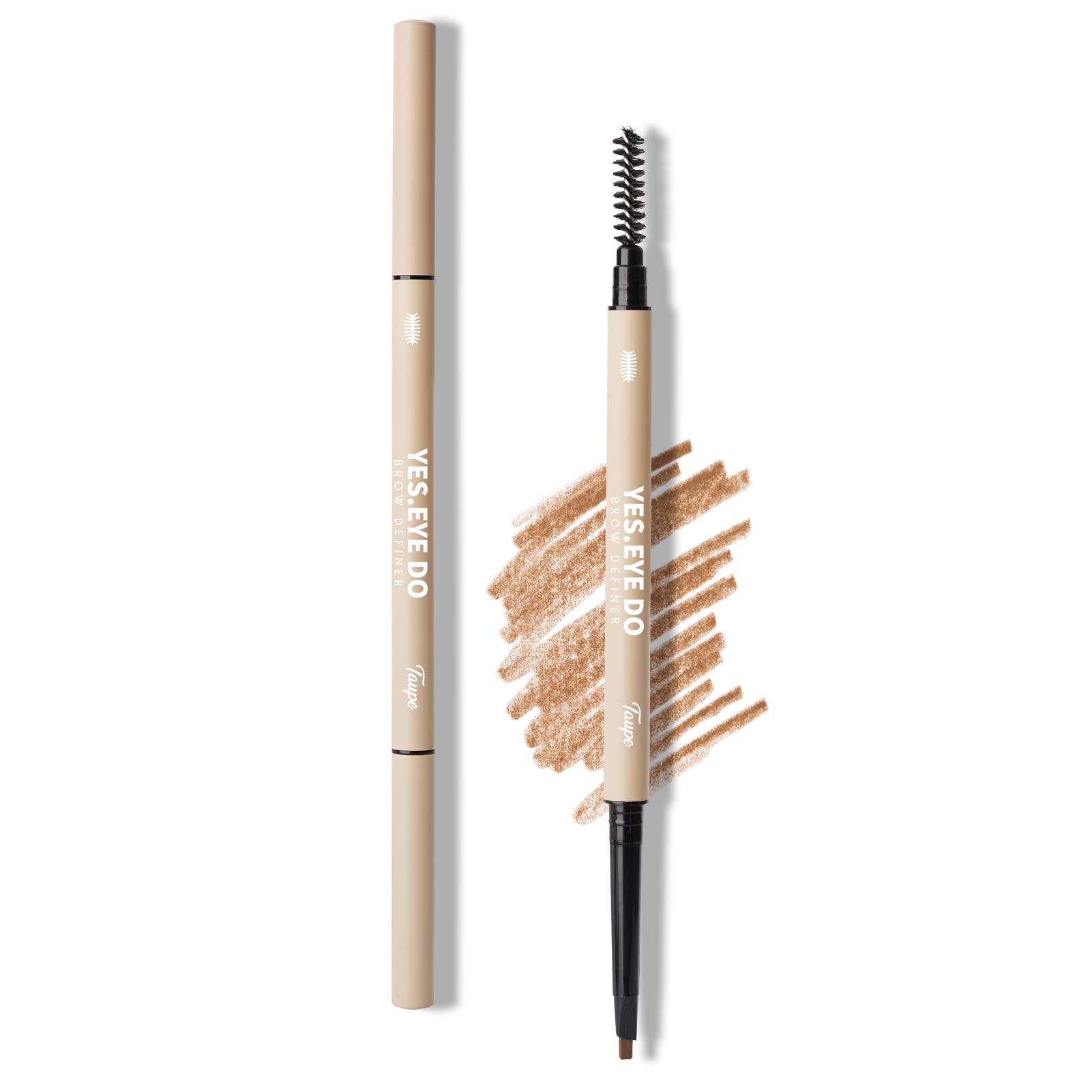 Taupe Eyebrow Pencil, Mechanical Double Head Precise Brow Pencil with Spoolie, Ultra Precise Eyebrow Definer Pencil, Ultra Fine 