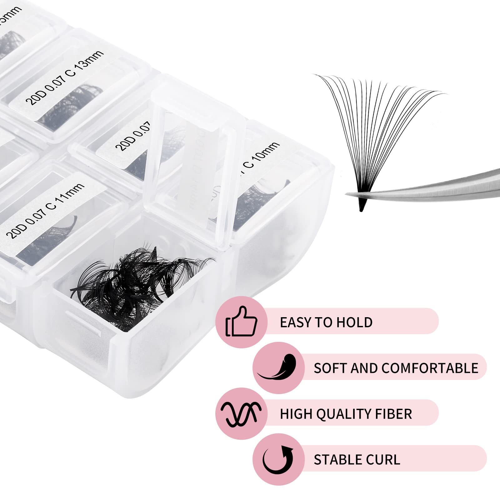 Lash Extension 20D Fadlash Premade Fans Eyelash Extensions 600Pcs Pre Made Fans Lash Extensions Premade Lash Fans Volume Lash Ex