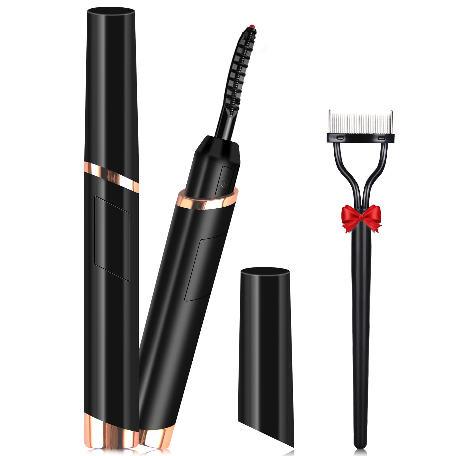 DUST2OASIS Heated Eyelash Curlers, Electric Eyelash Curlers, Rechargeable Lash Curler with Eyelash Comb for Makeup Natural Curli