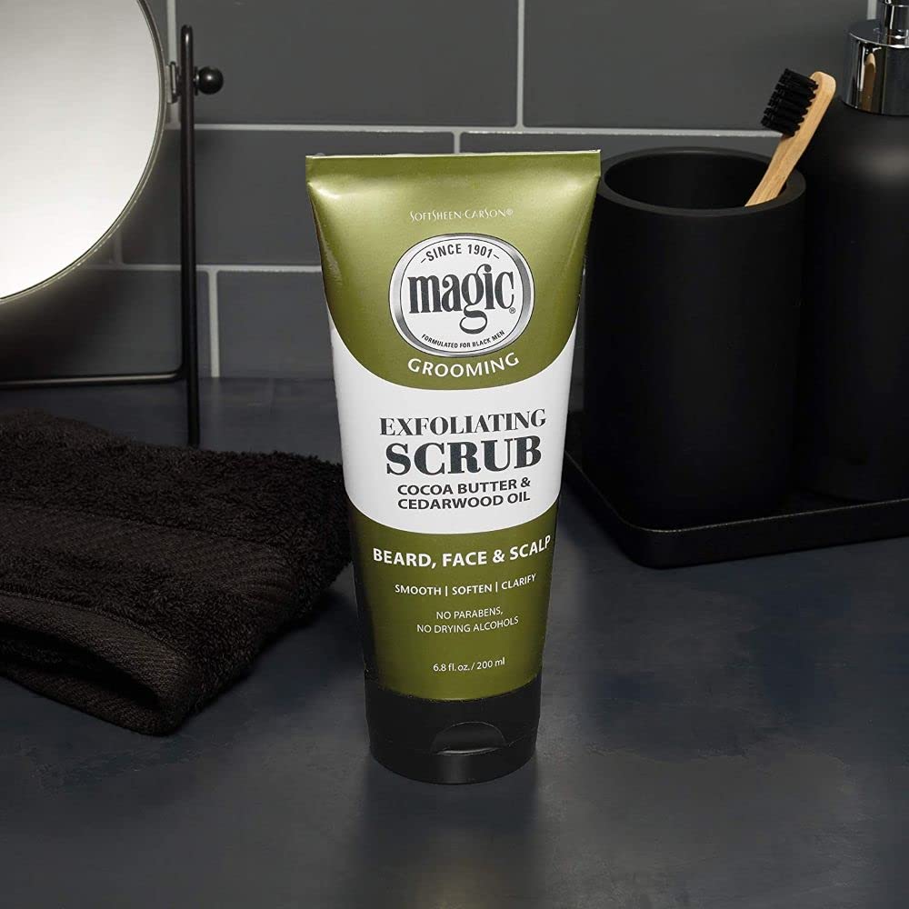 Softsheen-Carson Magic Men'S Grooming Facial Exfoliating Scrub, Softens, Smooths And Clarify, With Cocoa Butter And Cedarwood Oi