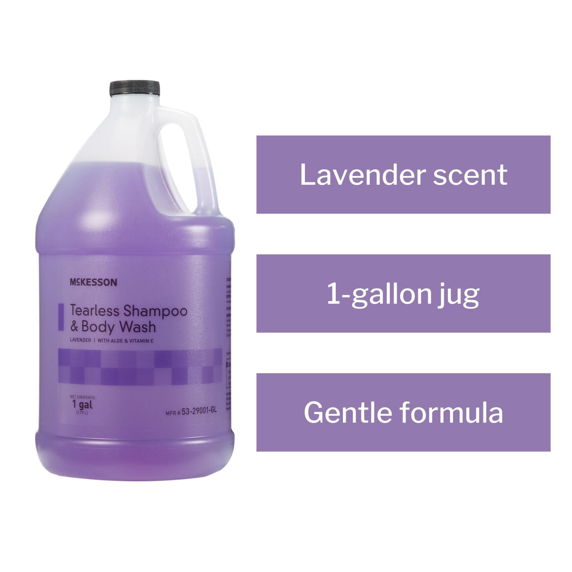 Mckesson Tearless Shampoo And Body Wash With Aloe And Vitamin E, Lavender Scent, 1 Gal, 4 Count