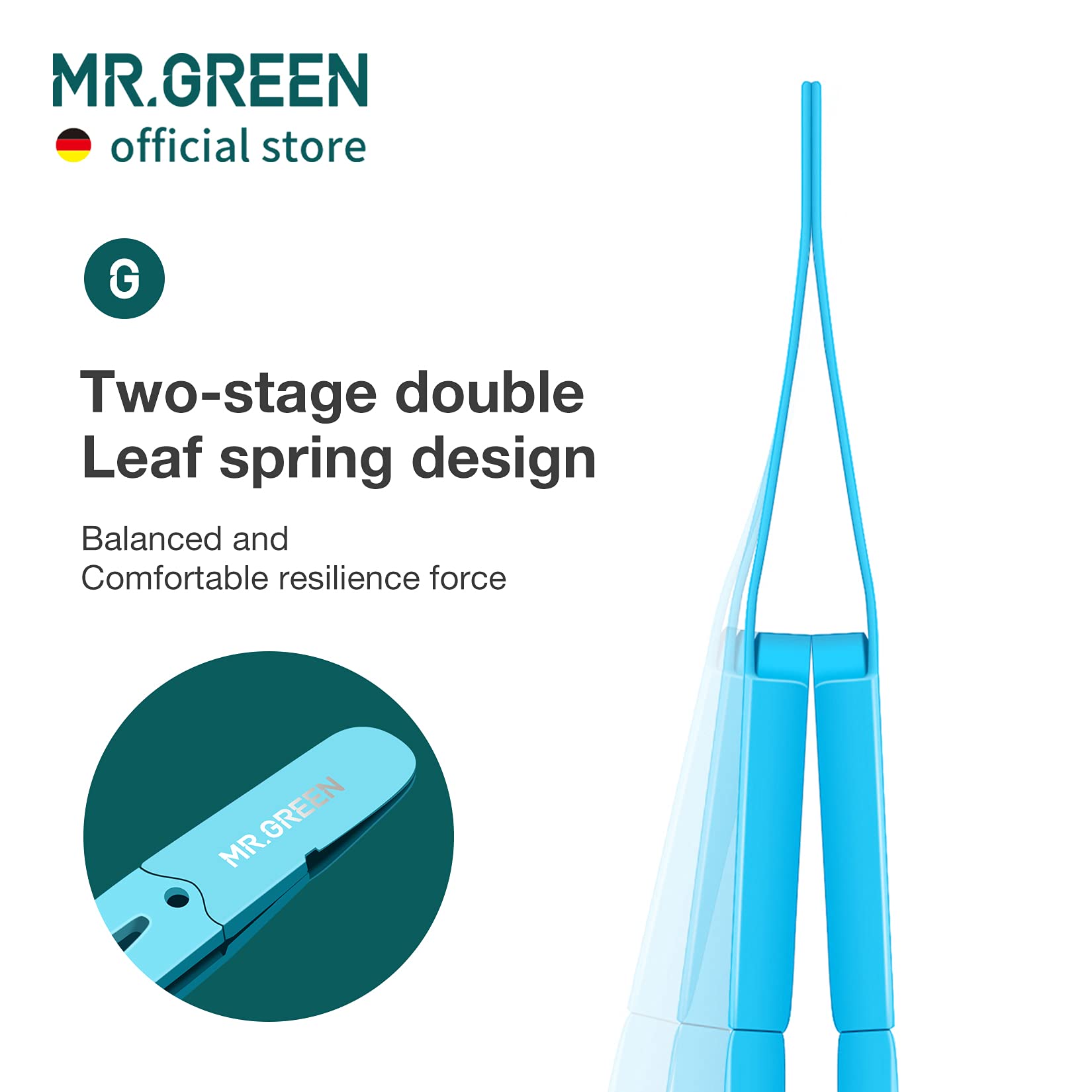 Mr.Green Eyebrows Tweezers Colorful Beauty Fine Hairs Puller Makeup Tools Stainless Steel Slanted Eye Brow Clips Removal (Blue)