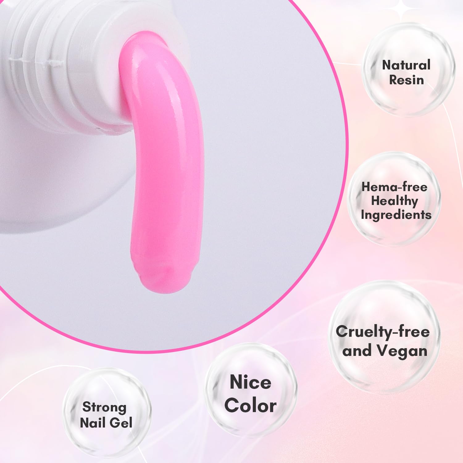 Makartt Poly Nail Gel-50Ml Fondant Pink Gel Builder For Trendy Color Nail Extension Strengthener 3D Diy Hard Gel Manicure Nail A