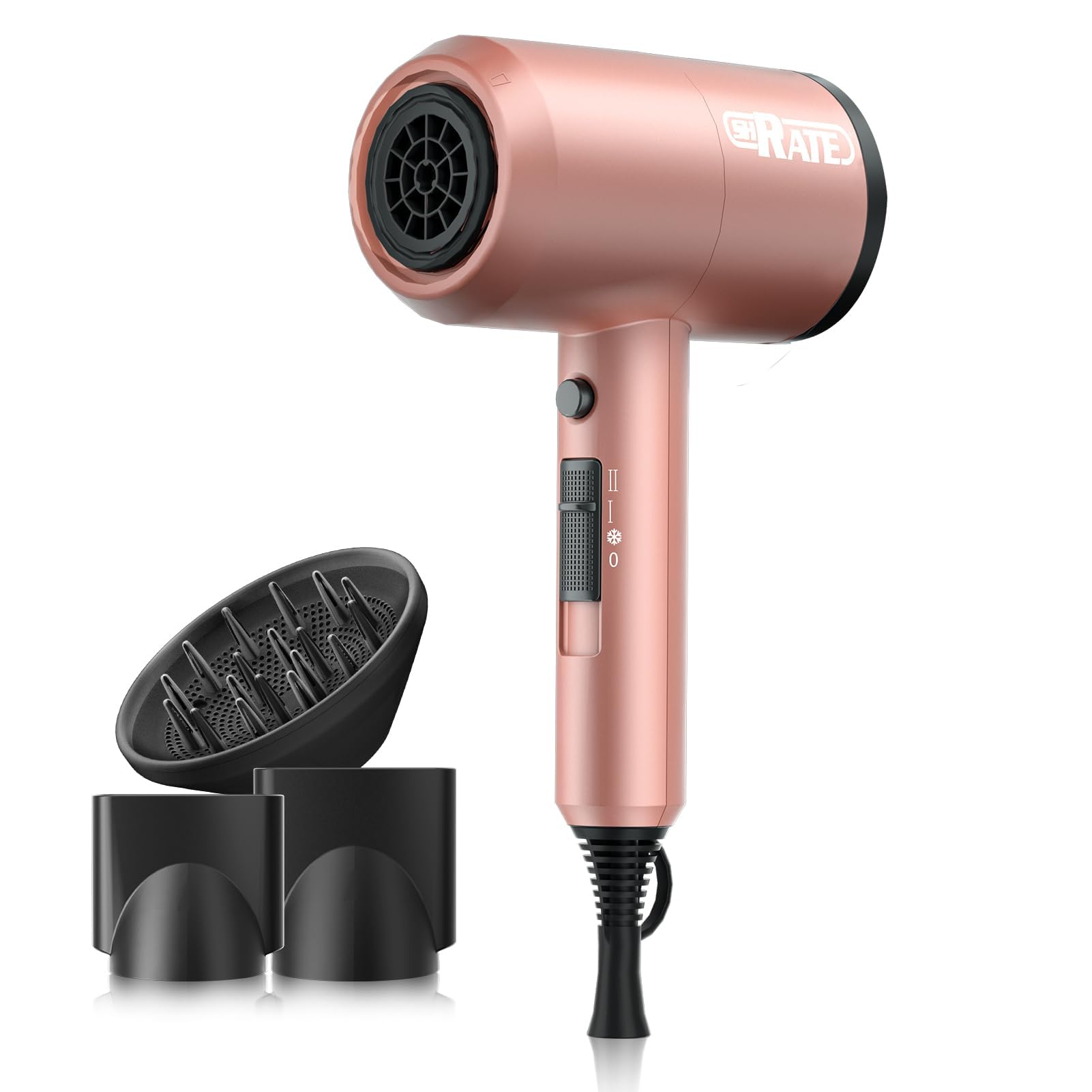 SHRATE Ionic Hair Dryer, Professional Salon Negative Ions Blow Dryer, Powerful 1800W for Fast Drying, 3 Heating/ 2 Speed, Cool B