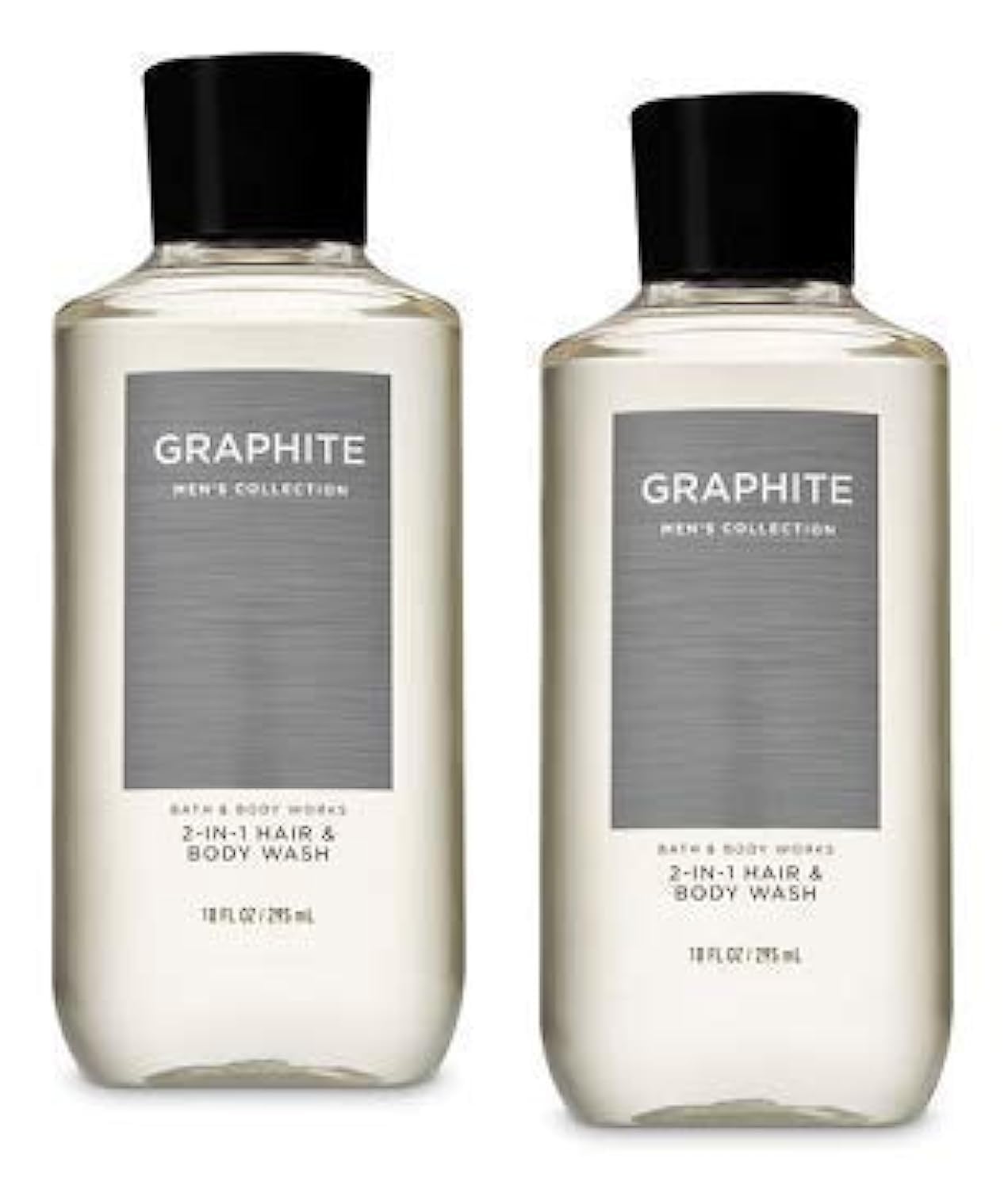 Bath And Body Works 2 Pack Graphite 2-In-1 Hair + Body Wash 10 Oz.