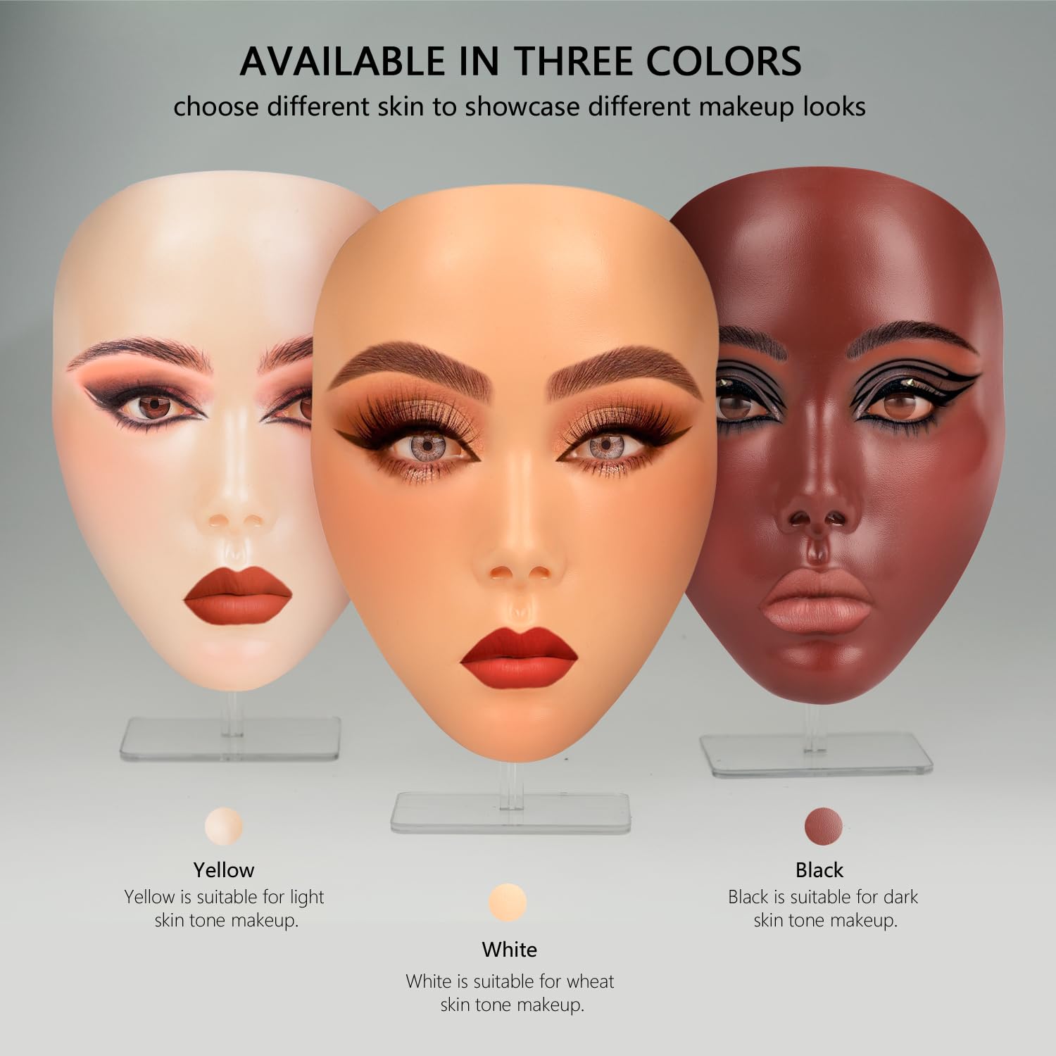 Makeup Practice Face,Laokiiy Makeup Mannequin Face With Makeup Practice Face Board,5D Silicone Full Face Practice Eyelash Eye Sh