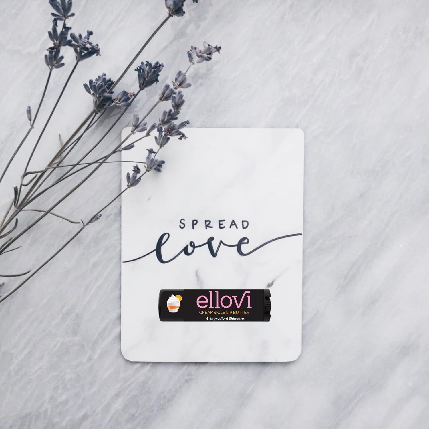 Ellovi Natural Lip Butter Lip Balm - Creamsicle - Pure Enough To Eat - Made With Just 6 Vegan Ingredients - 100% Natural & Organ