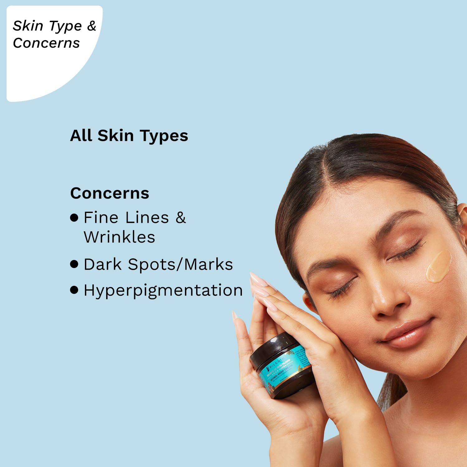 Pilgrim Korean Retinol Night Cream | Enriched With Vitamin C & Hyaluronic Acid | Anti Aging Face Cream | Fights Wrinkle & Dark C