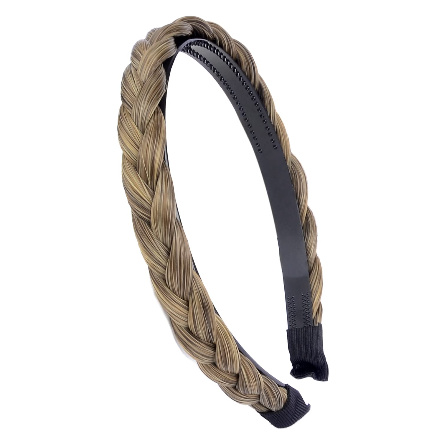 Gledola Braided Headband With Teeth Braids Hairband With Tooth Synthetic Hair Band Plaited Hairband For Women (Dark Blonde)